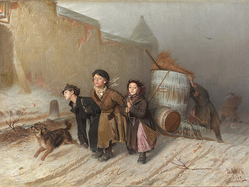 Василий Перов «Тройка» (Русский музей). В апреле 1999 года двое неизвестных с оружием проникли на территорию Русского музея, разбили молотком окно, вырезали из рам две работы Василия Перова – «Гитарист-бобыль» и эскиз к картине «Тройка» – стоимостью по 46 млн руб. каждая, забрали их и убежали. Через год полотна обнаружили в камере хранения на Варшавском вокзале. Похититель Закир Ассадулаев получил 14 лет тюрьмы, а его сообщник Дмитрий Рукавицын – восемь.